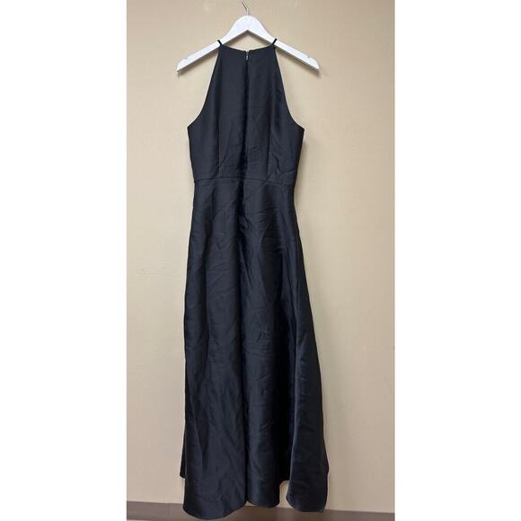 Badgley Mischka Navy Blue Black Wedding High Low Gown Dress Size 10 Flawed - Picture 4 of 16